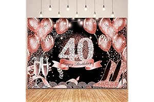 40th Birthday Backdrop Banner Decorations for Women