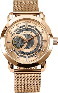 LOUIS XVI Versailles 2.0 Automatic 1911 - Diameter 43.5 mm - Men\'s Watch - Waterproof - Skeleton Watch - Rose Gold Strap - Rose Gold Dial - Automatic Watch, Rose Gold