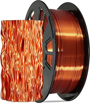 19 – DO3D Silk Metallic Shiny Copper 3D Printer Filament, 1.75mm PLA 3D Printing Material 1kg 2.2lbs/Spool,for FDM 3D Printer