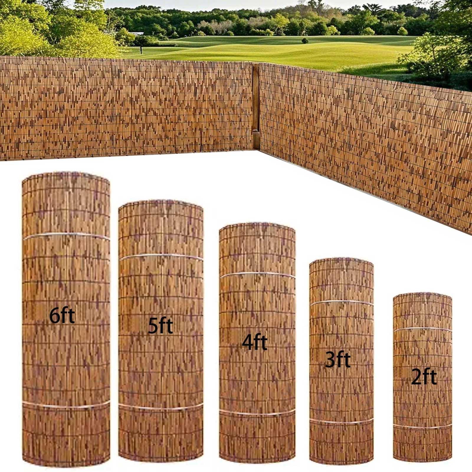 Bamboo Fence Roll 50 80 100 120 160cm High Natural ReedFencing Rolled Bamboo Privacy Fence Decorative Fence Outdoor Privacy Screening Breathable for Garden Backyard Fencing Divider(H50xL80cm)