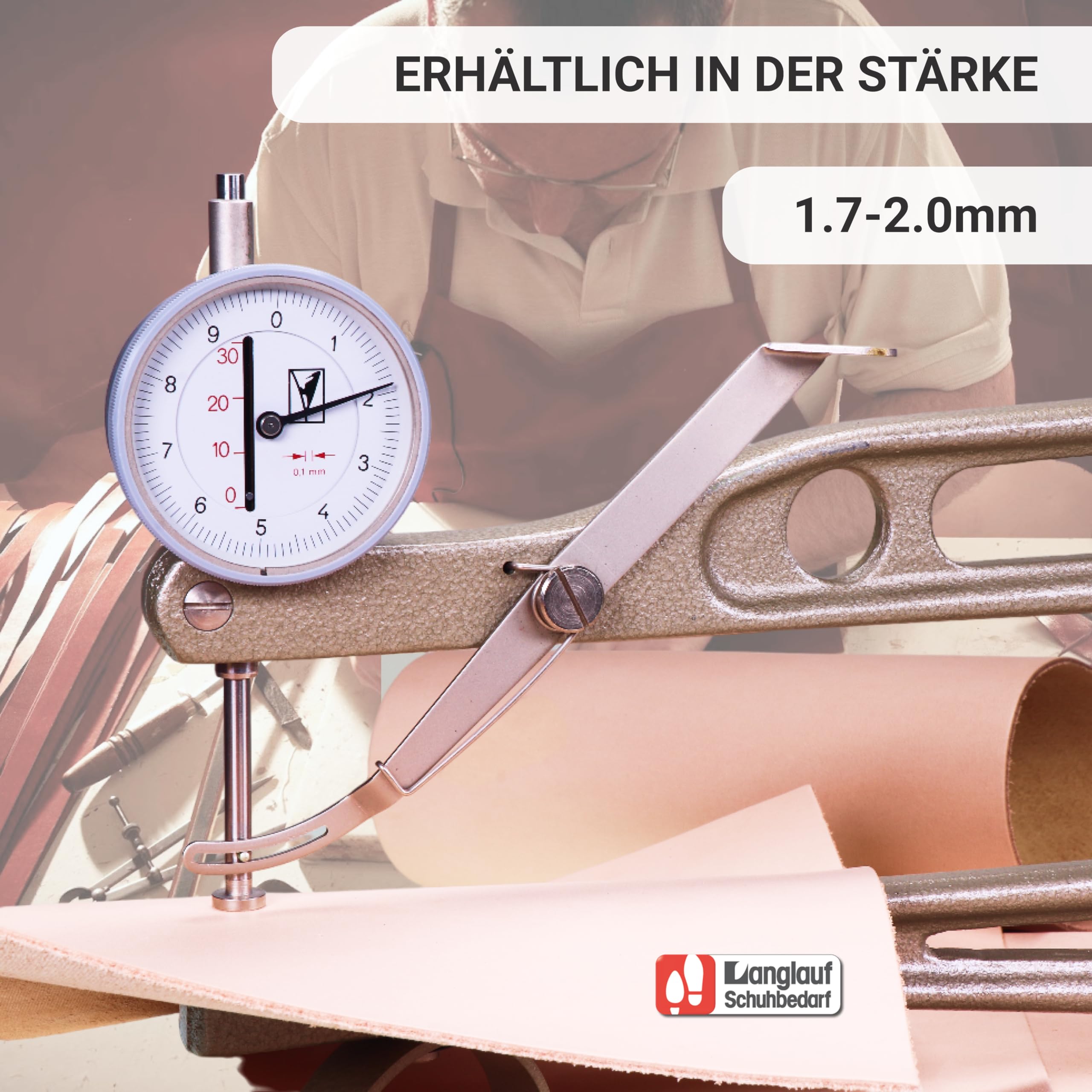 Punzierleder XXL grote lederen snijsel, blank leer, dik leer, punzierleder 250mm x 600mm plantaardig gelooide rundleer, vol rundleer, zadelmakerleer, streekriemen, stropleer (lederdikte 2,5-3,0mm
