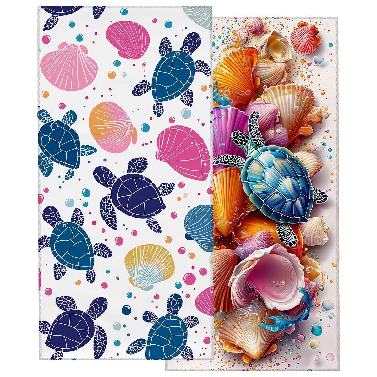 Ręcznik plażowy z mikrofibry, duży ręcznik plażowy 90 x 180 cm 2 sztuki, damski ręcznik gimnastyczny szybkoschnący, odporny na piasek ręcznik z mikrofibry, lekkie ręczniki gimnastyczne na prezent