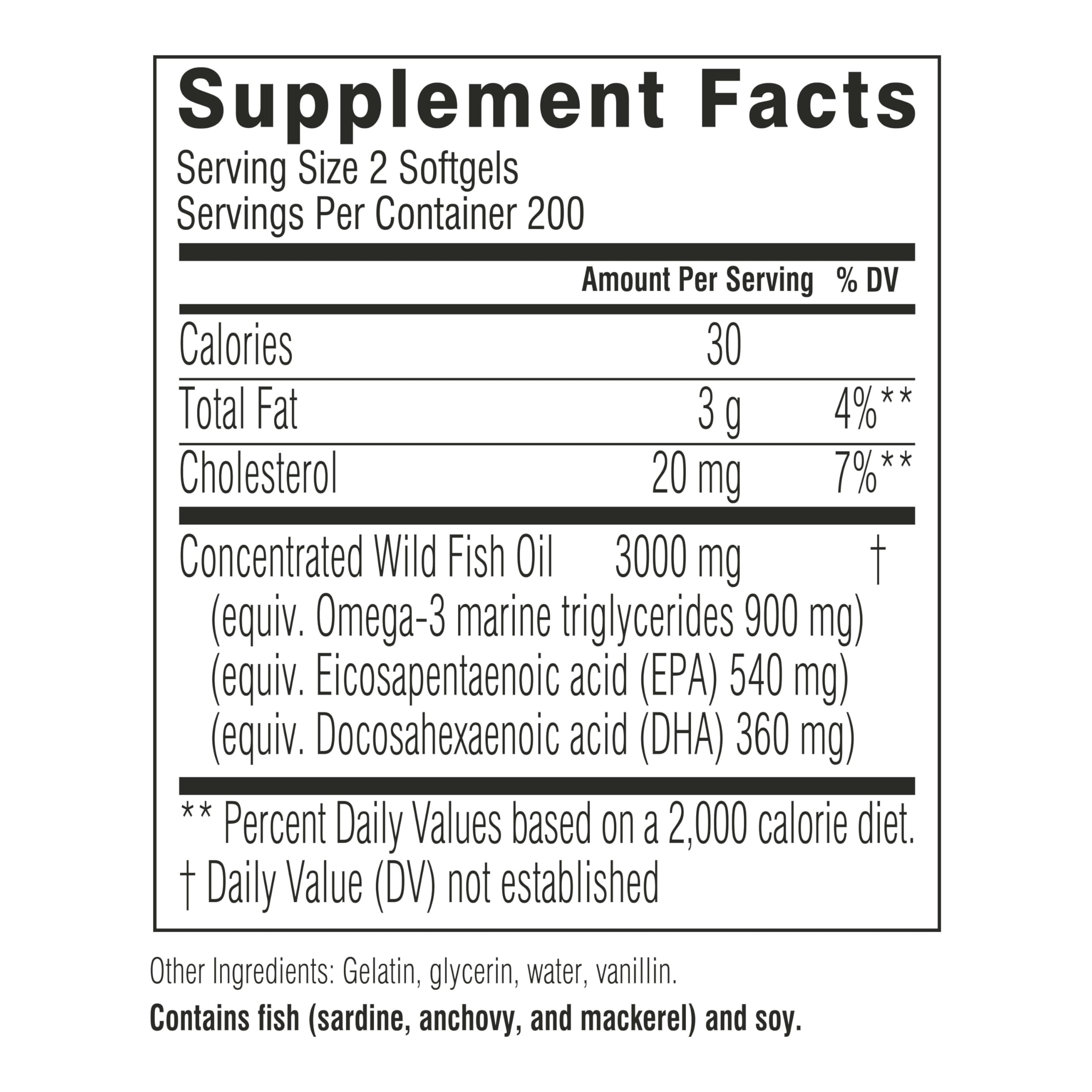 Swisse Wild Fish Oil Omega 3 Supplements for Women and Men | EPA DHA Fish Oil Supplements | Odorless | High Strength 3000 mg | 400 Softgel Pills — Amazon image 7
