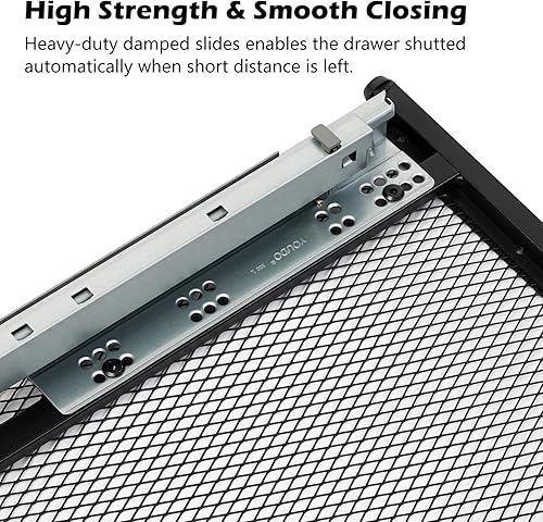 Miniatura 6 de TOPSKY Archivador lateral de madera con 2 cajones para tamaño cartaA4archivo legal, extensión completa, cierre suave, diapositiva oculta (gris