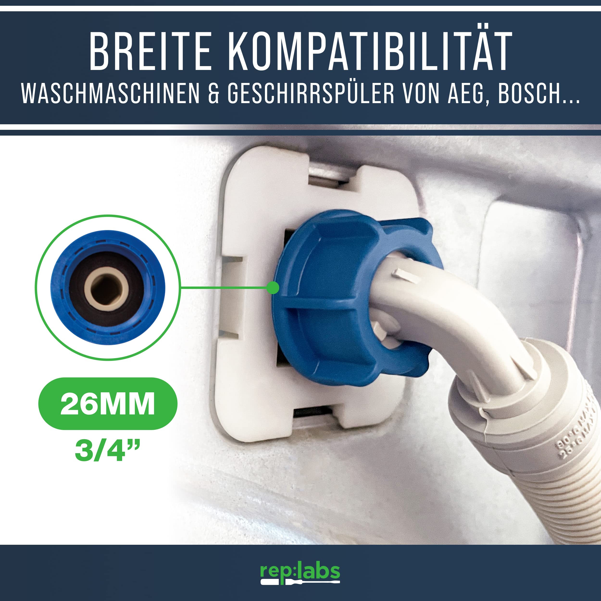 Aquastopschlauch 4m Aquastop Sicherheits-Zulaufschlauch Schlauch universell anwendbar für Waschmaschinen und Geschirrspüler mit 3/4 Anschlussverschraubung