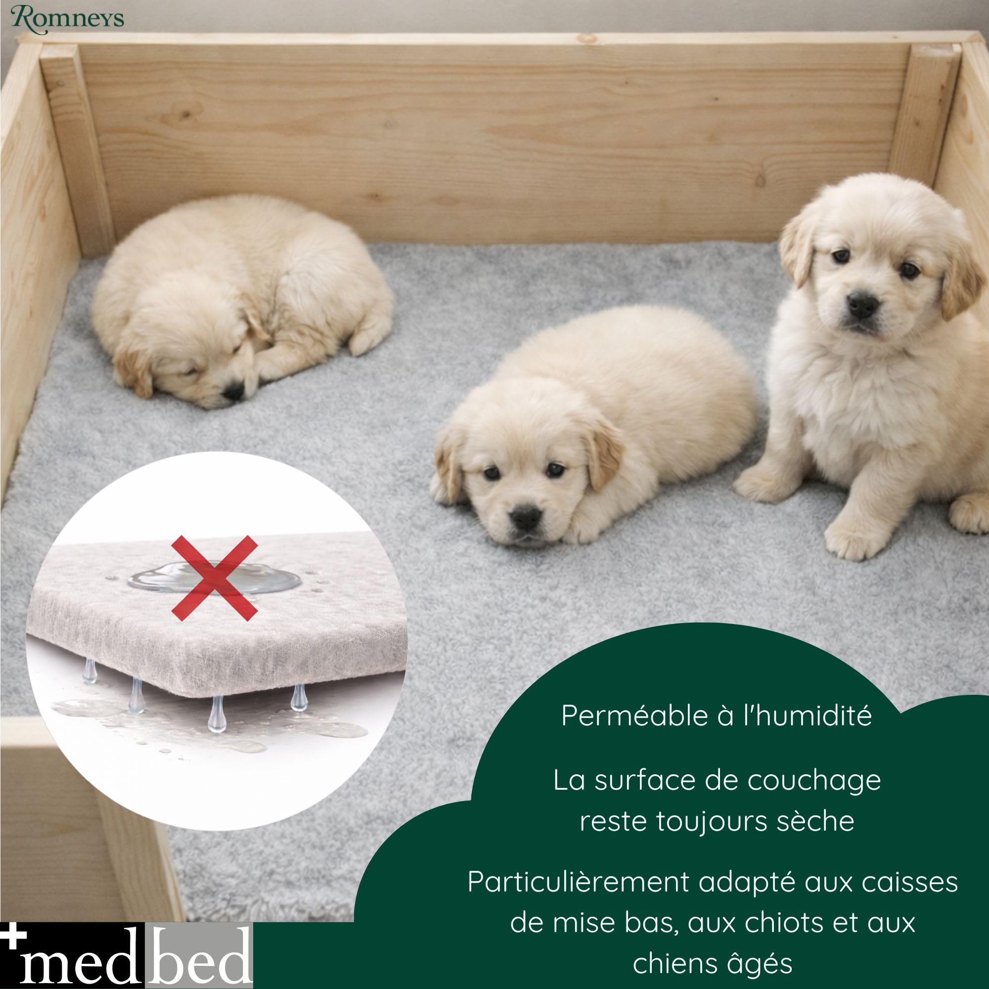 MedBed Couverture pour chien médicinale standard, d'origine, grise