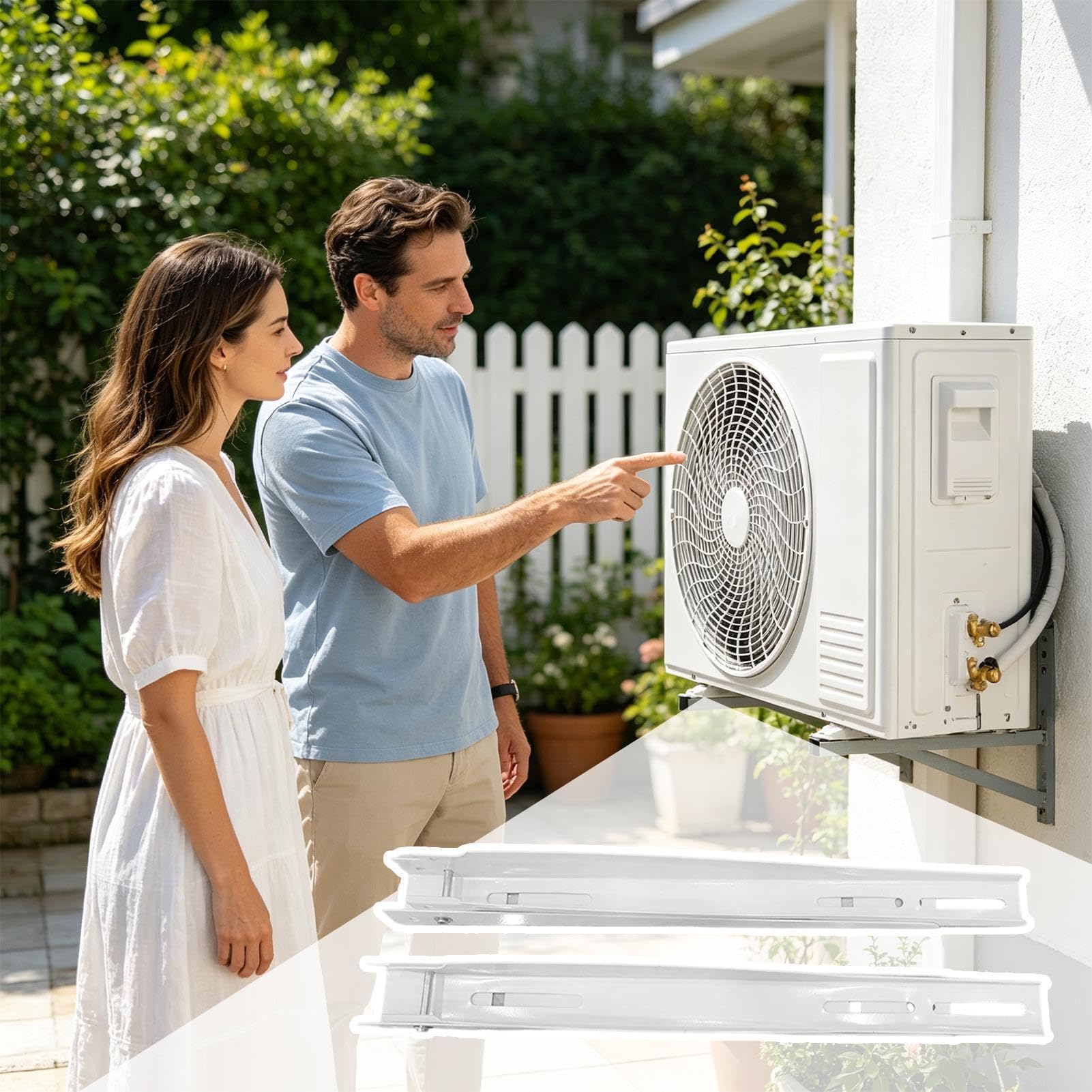 Soporte de montaje Mini Split Plataforma Metálica de Instalación | Ménsula De Montaje 35x45 Cm Para Aire Acondicionado para unidad exterior de aire acondicionado en techo, casa, dormitorio o