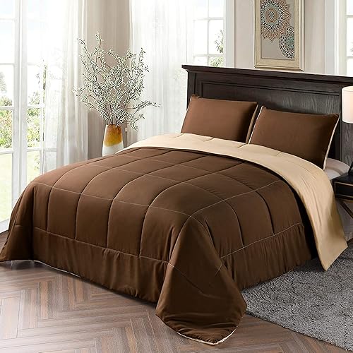 Miniatura 2 de Edredón reversible alternativo para todas las estaciones, 100% algodón, relleno de 500 GSM, juego de edredón ligero, cama en una bolsa, 3 piezas (1