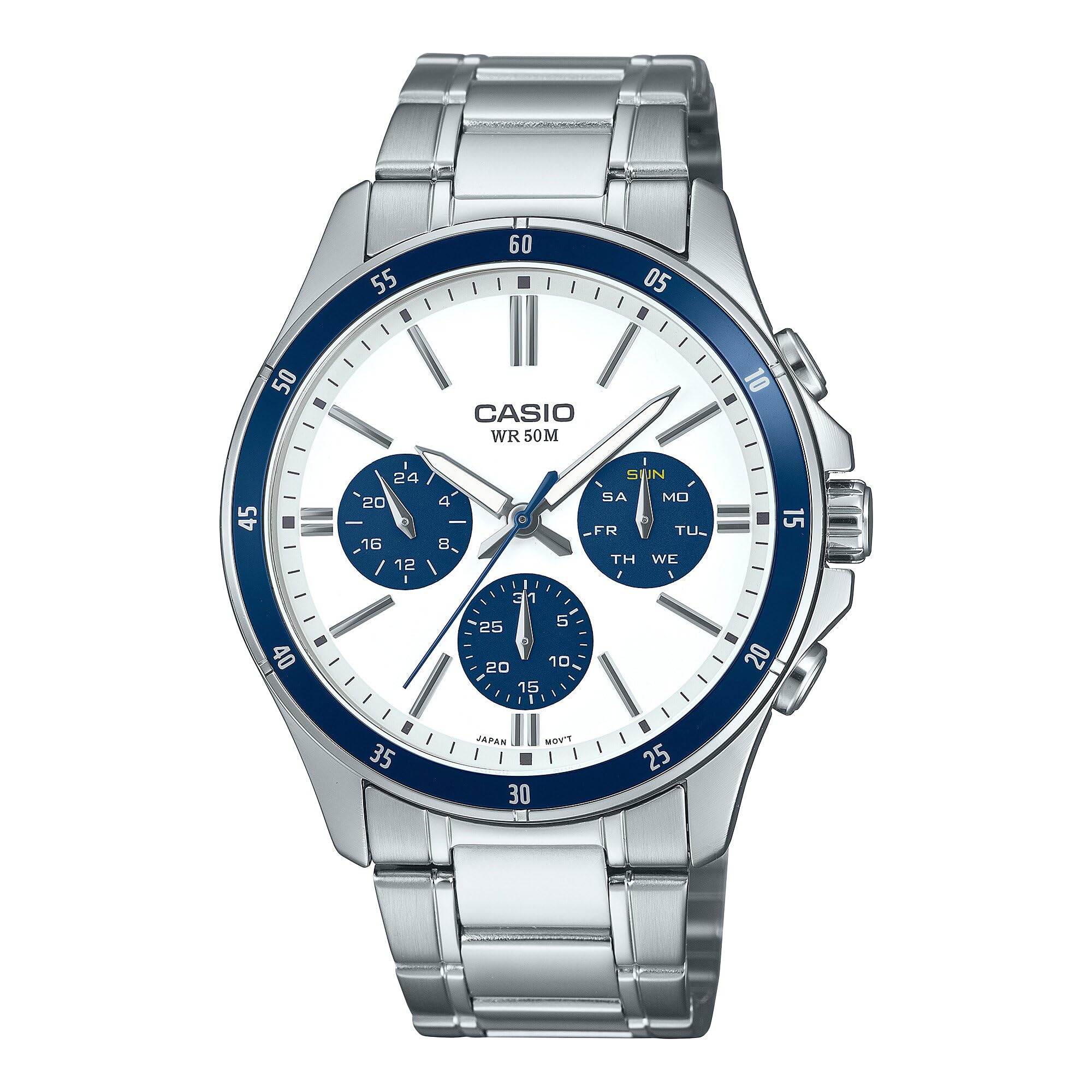 Casio - watch -MTP-1374D-7A2VDF, Silver, One Size, bracelet