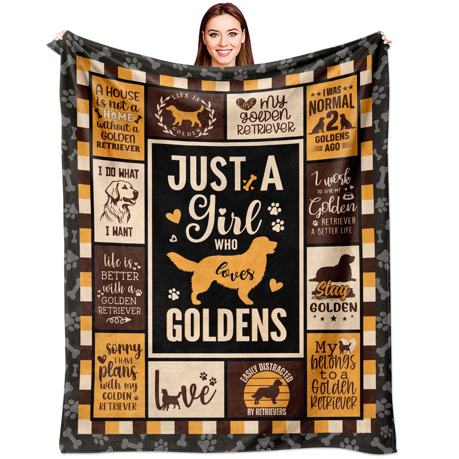Coperta In Flanella Personalizzata Con Golden Retriever – Morbida E Calda Per Divano E Letto, Regalo Per Ragazze E Ragazzi (76x101 Cm) - 6