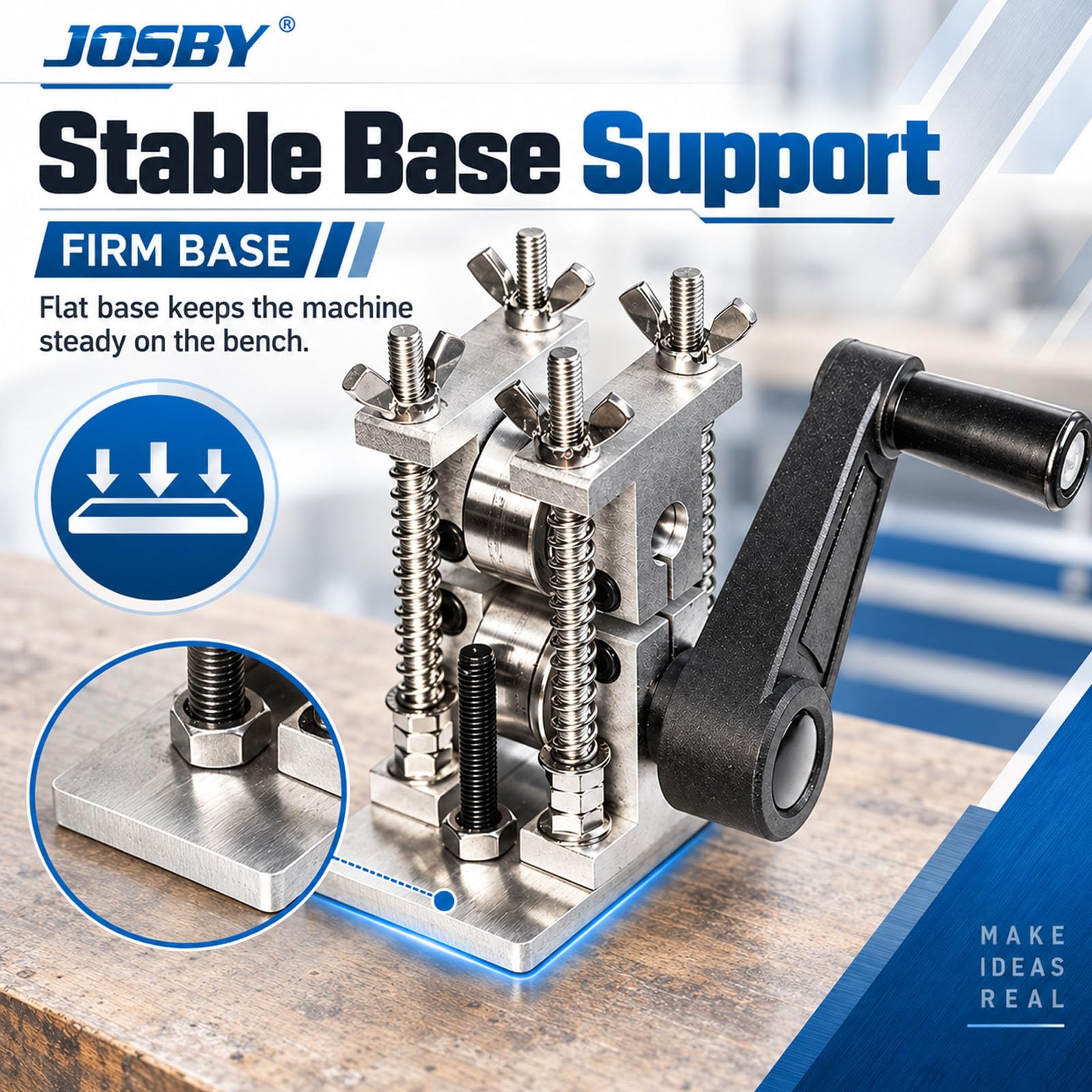 JOSBY Presse À Fil À Manivelle, Laminoir Portable, Épaisseur Réglable, Commande Numérique par Ordinateur, pour Le Pressage De Lor, De Largent Et du Laiton, Travail des Métaux