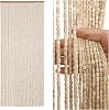 BECHAEO 90 Strands Handmade Bamboo Beaded Curtain for Doorway Boho Hanging Door Bead Curtain, 35.5 x 75 Inches - Natrual