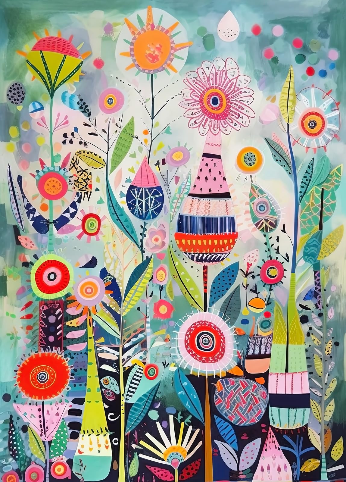 Bullglesup Jigsaw Puzzles for Adults 1000 Pieces, Flower Letter on Back Interlock Perfectly No Dust, Home Decors Family Challenge Toys for Men Women Elders Seniors (27.5"x19.6"), 1:1 Poster