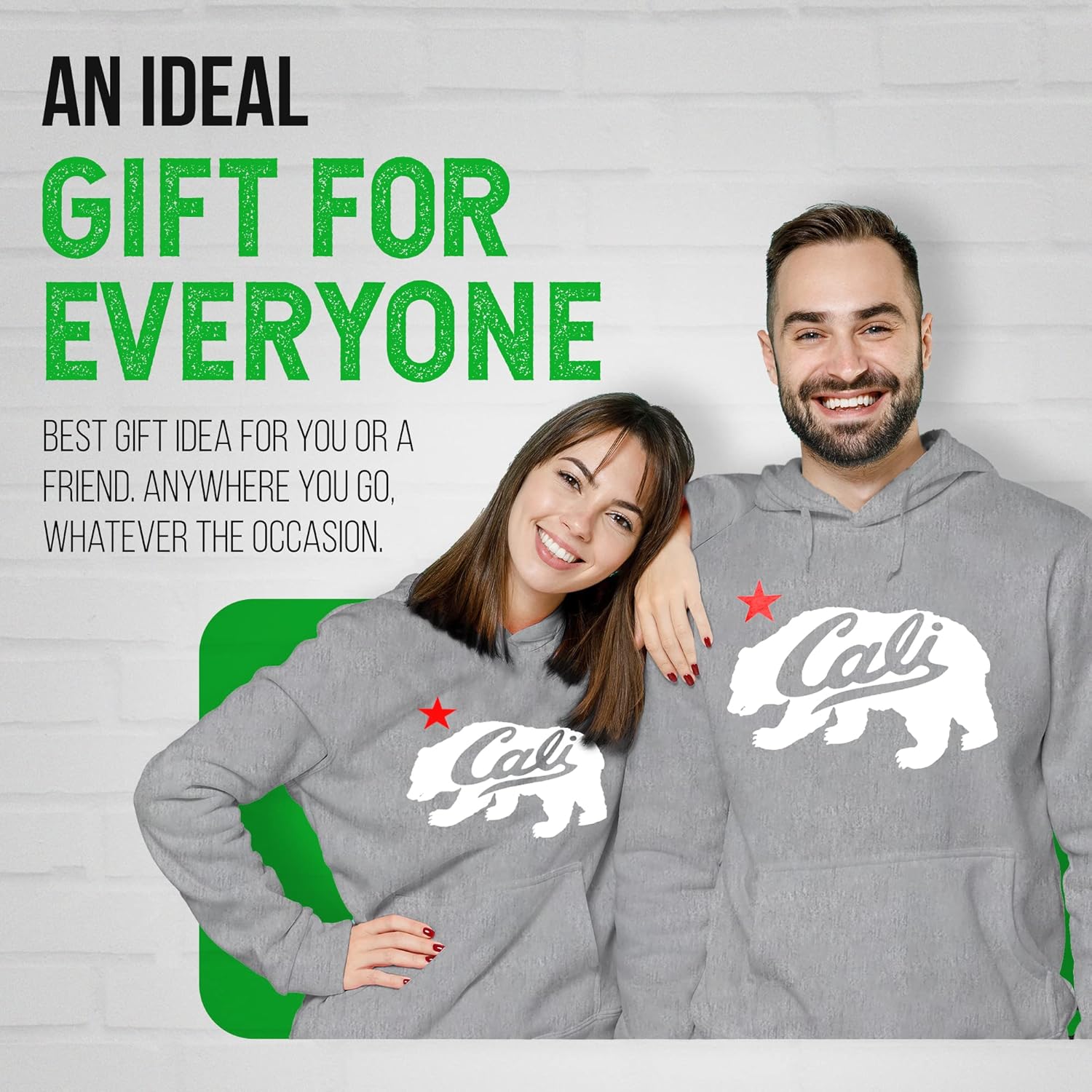 White Cali Bear Design Popular California Unisex Pullover Hoodie Sweatshirt - Image 5