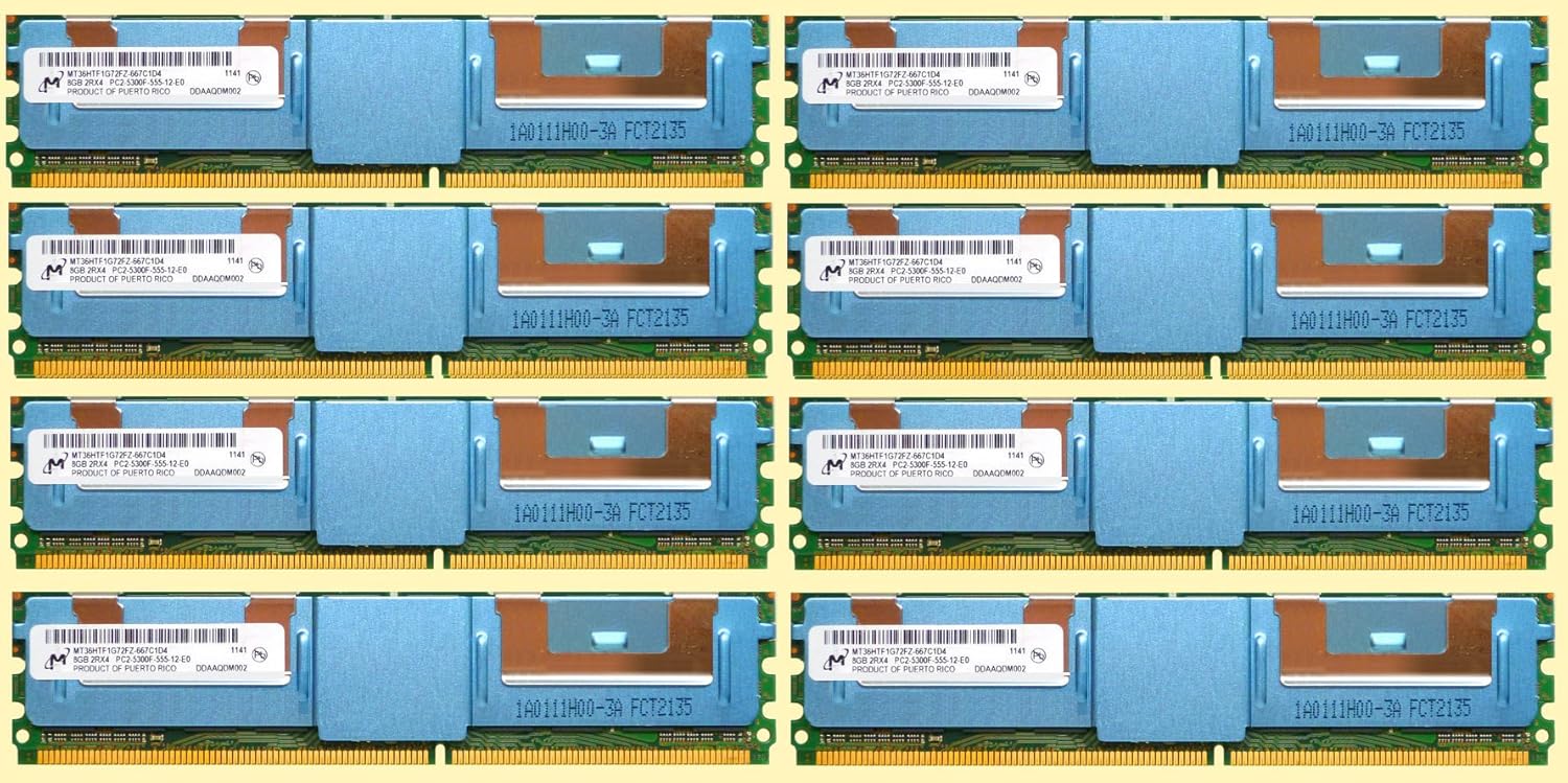 Dell 64GB Kit ( 8 x 8GB ) DDR2 5300F 677MHz Fully Buffered ECC Server Memory Ram for Dell Poweredge 1950 2950 6950 Precision 690 T7400 HP Compatible