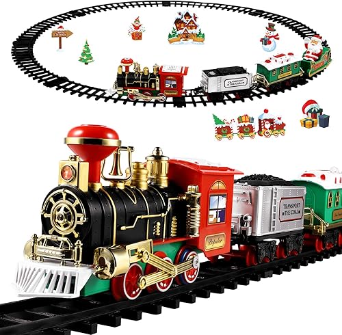 TOYANDONA Tren eléctrico de Navidad con batería - Mini tren de juguete eléctrico de Navidad, fácil de montar para niños, regalo de Navidad,