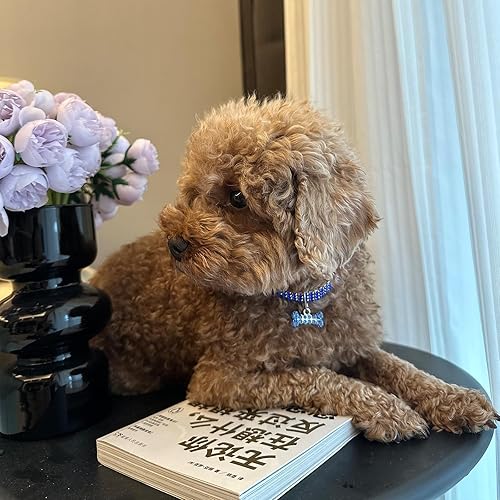 Miniatura 3 de Collar para mascotas con diamantes de imitación, collar brillante de 3 filas de diamantes de cristal, collar de boda con diamantes de imitación