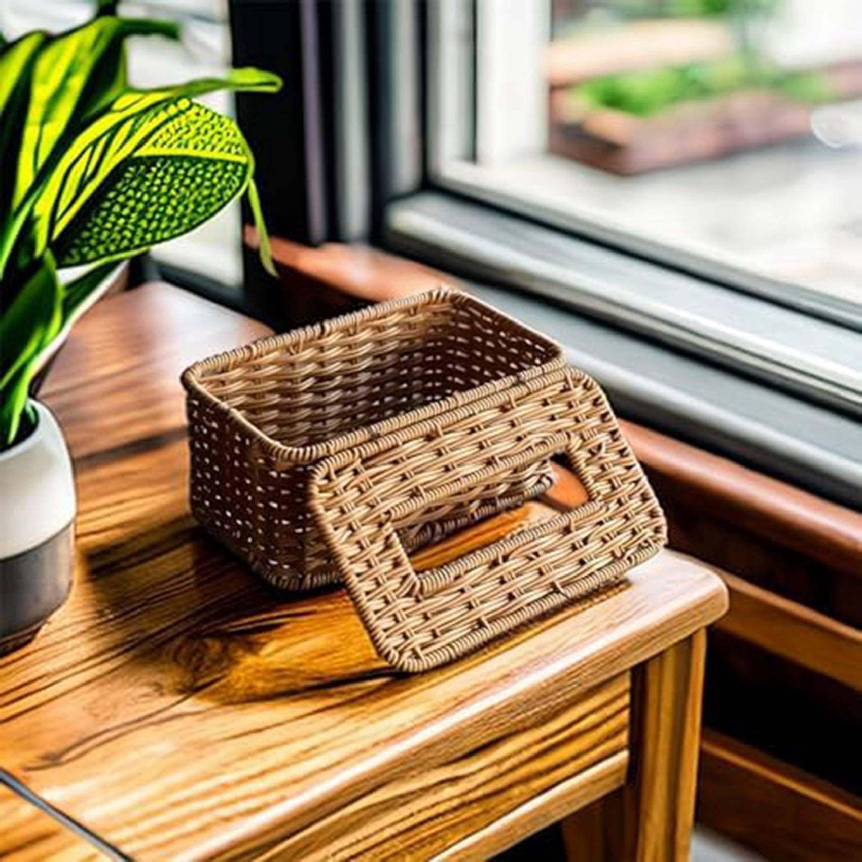 Juego de 3 fundas para caja de pañuelos de ratán, decoración de