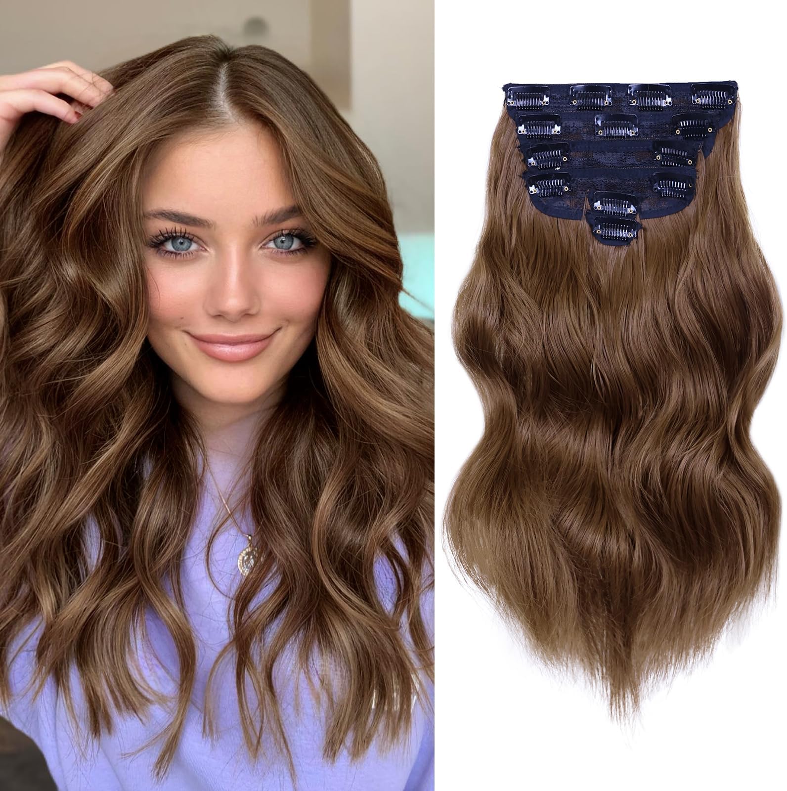 Amazon.com : NAYOO Clip in Hair Extensions for Women 14 Inch Short Wavy ...