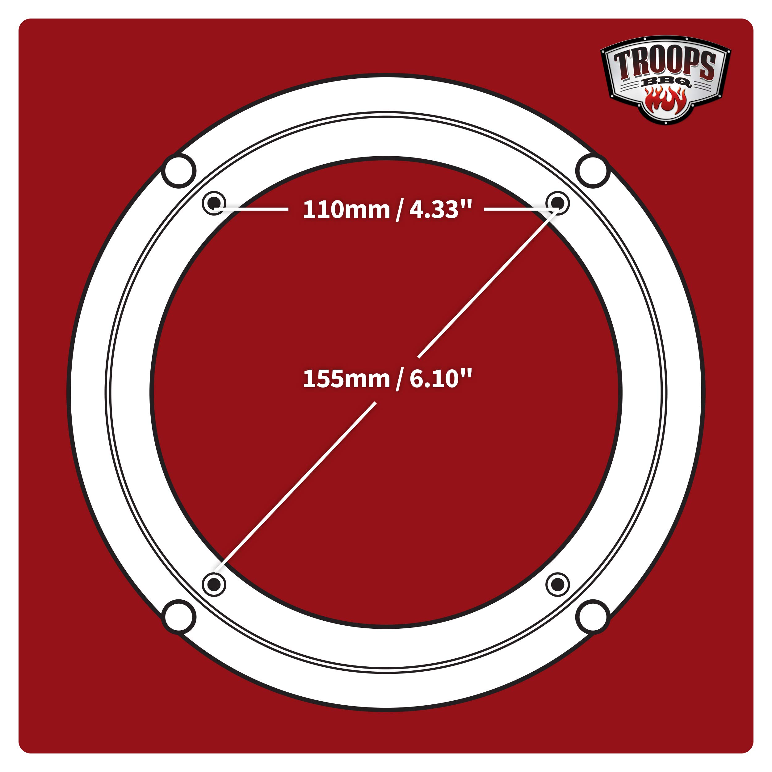 TROOPS BBQ Lazy Susan Turntable Ring HeavyDuty Aluminum Lazy Susan