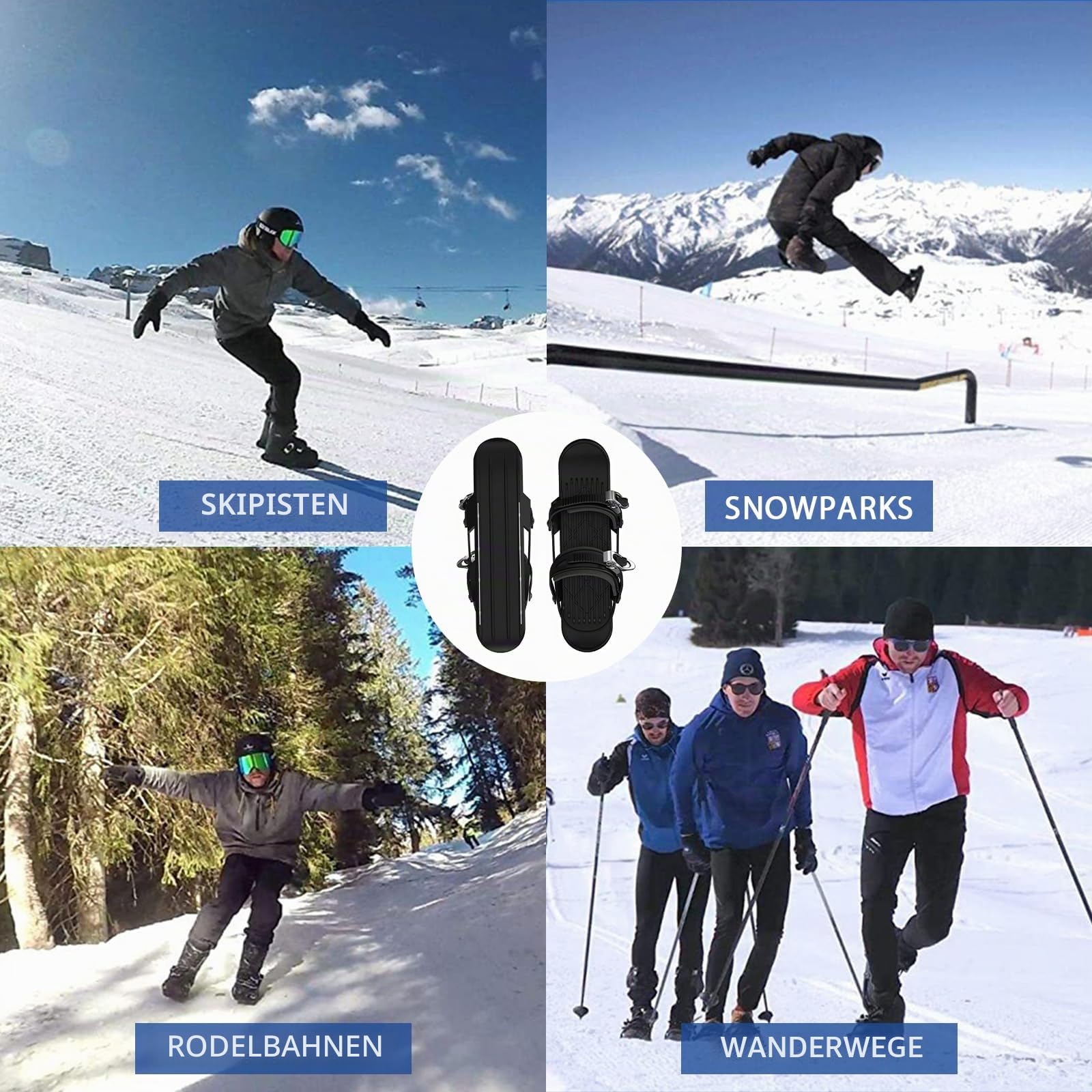 Mini Short Ski Skates for Snow，Mini Short Ski Skates for Snow Pro Version,Adjustable Short Mini Ski Skates,Short Snowskates Snowblades Skiboards for Winter Sport Skiing Equipment