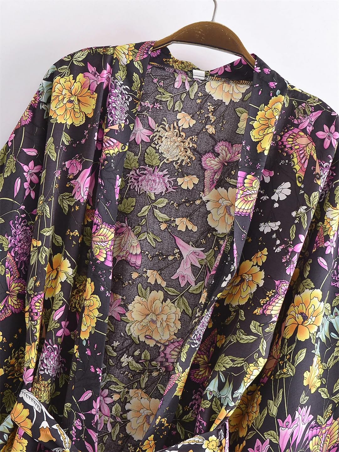 Disimlarl Donne Stampa Fasce Manica Pipistrello Spiaggia Bohemian Kimono Abiti Scollo a V Nappa Bikini Cover-up