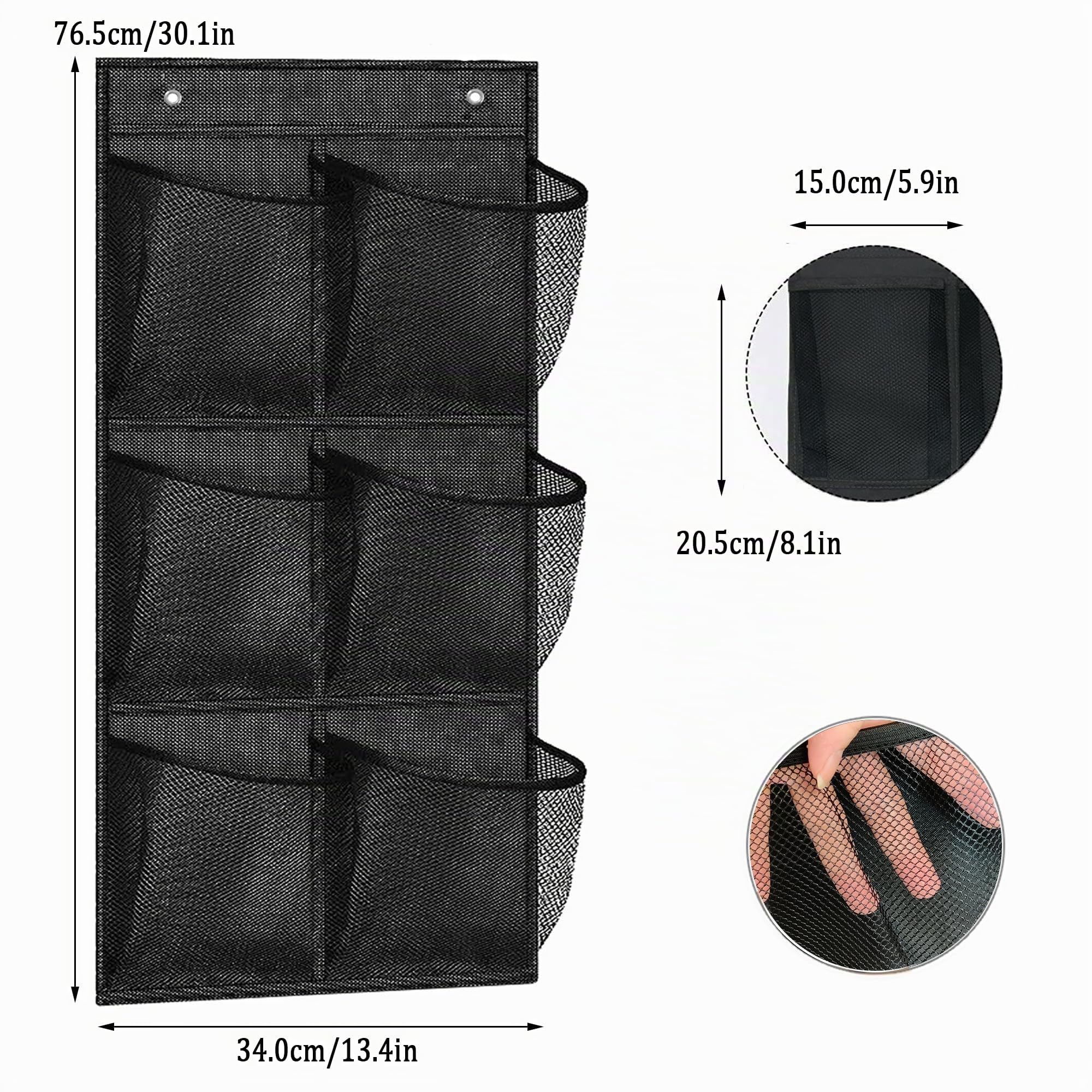 2+2 pcs Sur La Porte Organisateur De Chaussures,Organisateur Sur La Porte Pour Chaussures,Organisatrice Suspendu Multifonctionnel,Avec 2 Crochets,Pour Chambre à Coucher,Salle De Bain (noir)