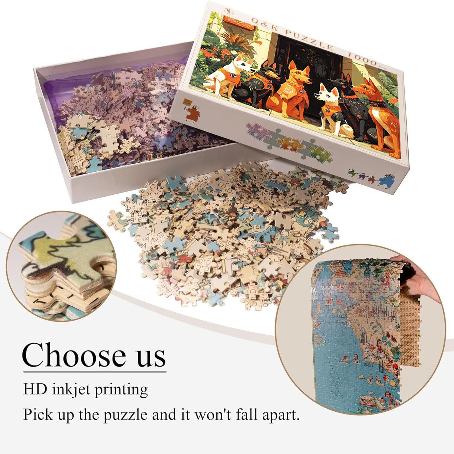 Pies Punk - Puzzle 1000 sztuk dla dorosłych - Puzzle DIY, kreatywna rozrywka, nowoczesna sztuka, klasyczne puzzle dla dorosłych i nastolatków w wieku 12 lat, pomysł na prezent dla mężczyzn i kobiet 75