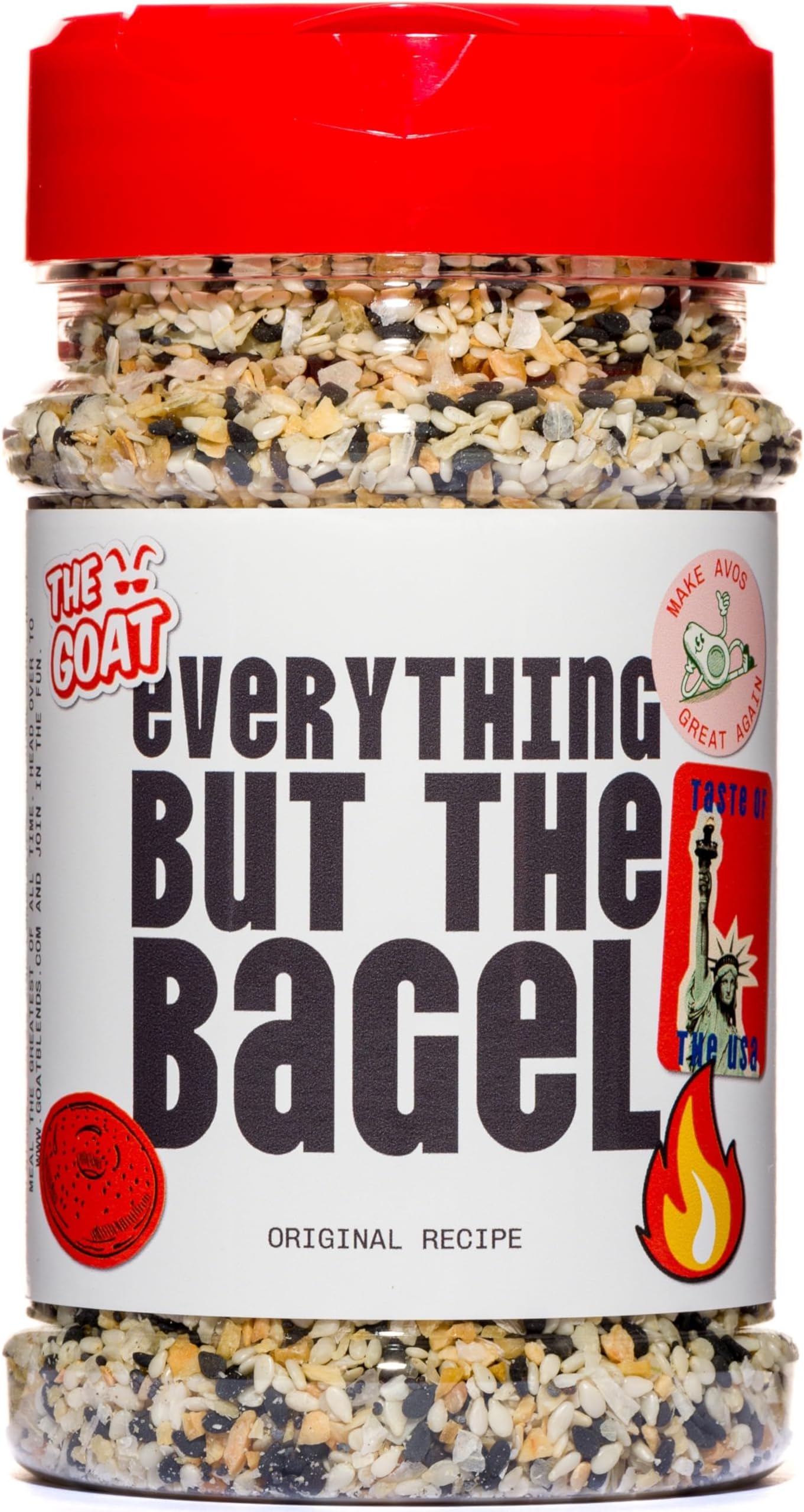 The GOAT Everything But The Bagel Seasoning Jumbo 180g Shaker - Original Recipe All Purpose Finishing Blend for Meat and Vegetables with Crunchy Sesame and Poppy Seeds, Gourmet Artisan UK Made