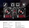 Numark DJ Pro Package - Platinum FX DJ Controller Desk with 4-Deck Control Integrated Audio Interface Jogwheel Displays and Effect Paddling and HF175 Headphones in Closed Design 40 mm Driver