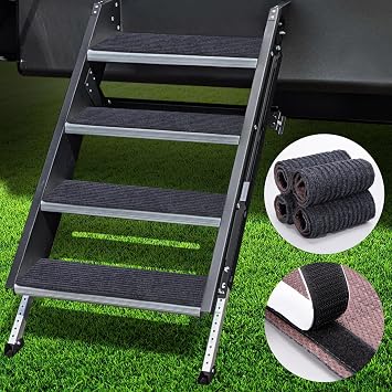 RV Step Covers RV Stair Covers 24" x 7.5" 4 Pack RV Accessories, Anti-Slip Camper Step Covers, RV Step Rugs, Waterproof Essential RV Step Carpet for Trailer Outdoor Steps