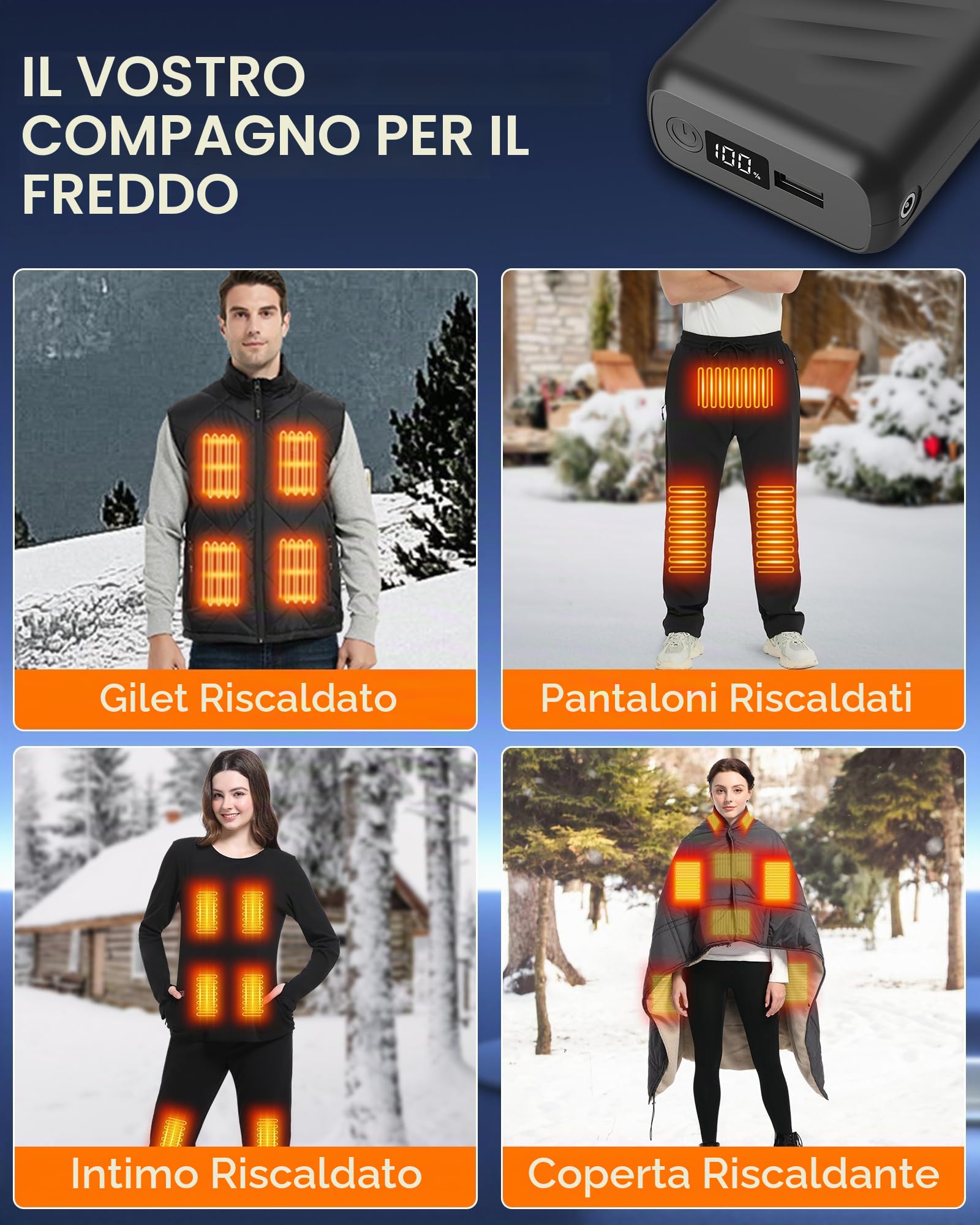 FERNIDA Power Bank leggero DC & USB Power Bank per gilet riscaldante, pantaloni, coperte, telefono cellulare | FERNIDA Powerbank Mini Power Bank con porta DC e USB per vestiti riscaldati, coperta termica e dispositivo smart mobile