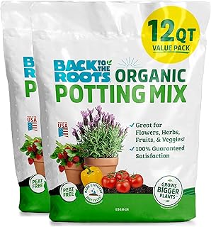Back to the Roots 100% Organic Potting Mix (Value 12 Quart) | Premium Bl...