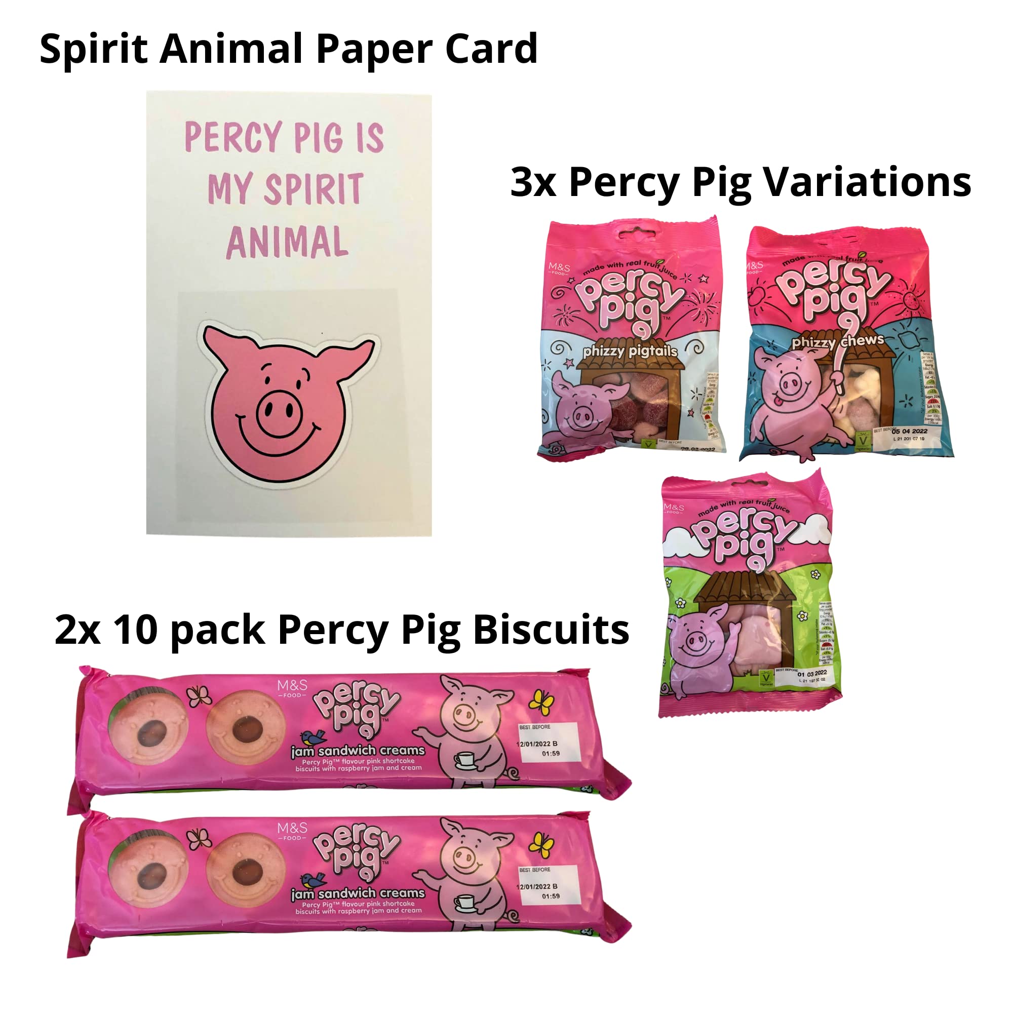 Percy Pig Sweets Gift Box Hamper Percy Pig Fruit Gums Pigtails