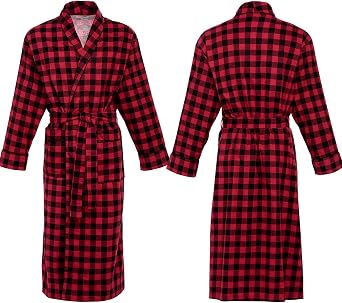 Alexander Del Rossa Men's Cotton Flannel Plush Fleece Robe, Long Bathrobe