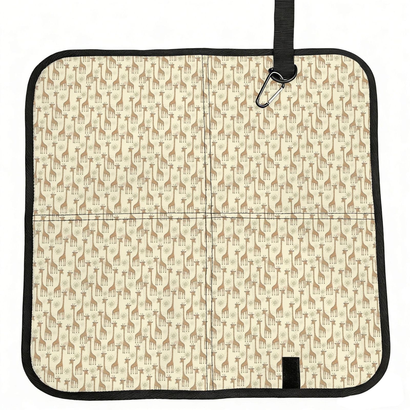 NImongt Hand Drawn Giraffes Print Portable Chair Pad Foldable Seat Cushion Outdoor Seating Office Picnic Camping