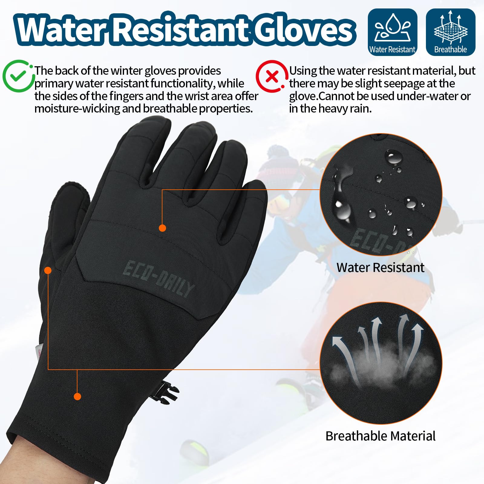 Guantes de ciclismo de invierno para hombres y mujeres, resistentes al agua, térmicos, 3M, Thinsulate, antideslizantes, pantalla táctil, para ciclismo, esquí, correr, deportes al aire libre
