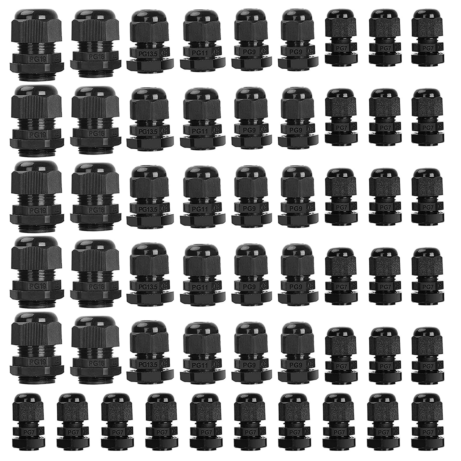 Clyxgs Kabelverschraubung PG7 – 20 Stück, Wasserdicht IP68, Nylon PA66, Für Kabel Ø 4–6,5 Mm