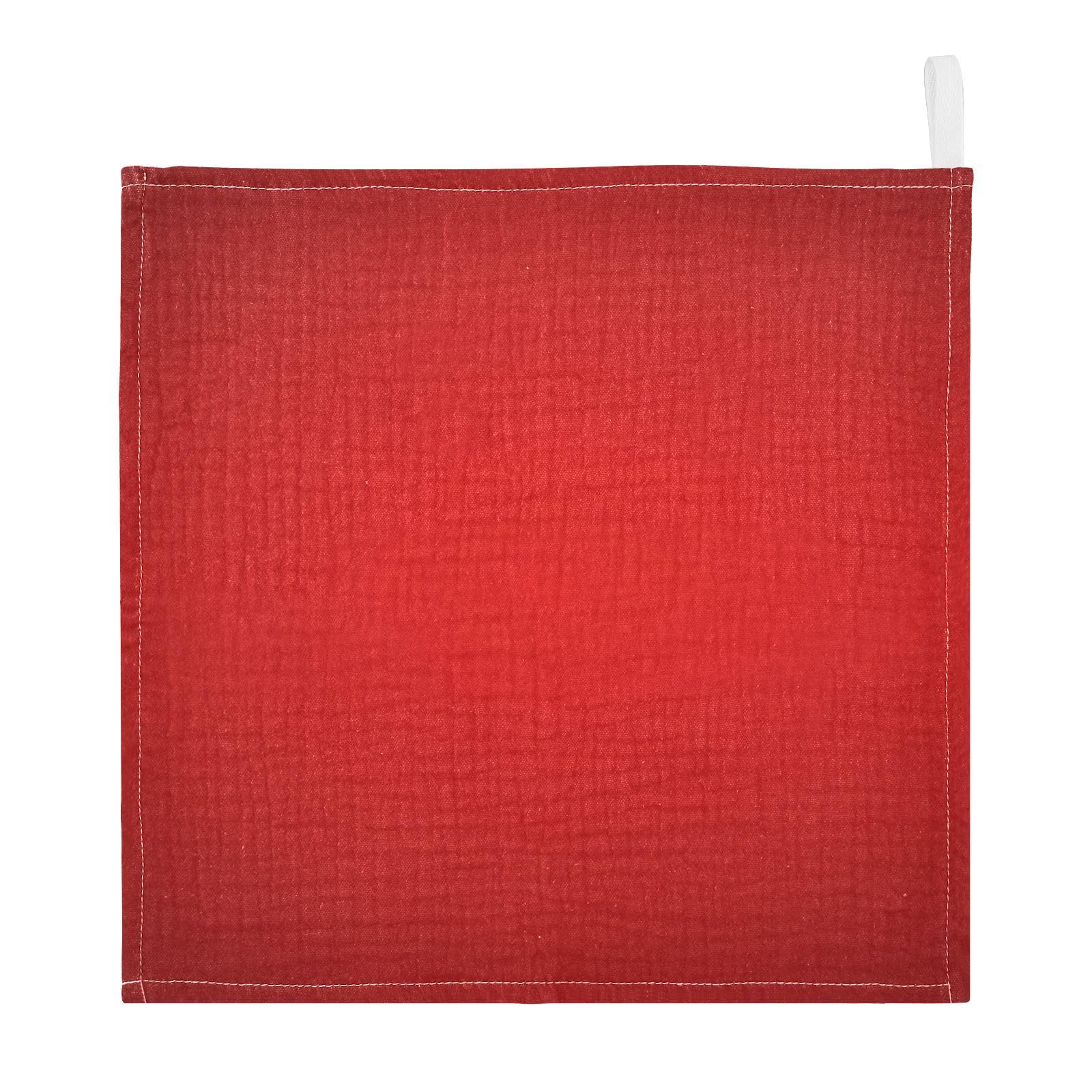 JUMBEAR Red Solid Color Baby Washcloths 5 Pack, Absorbent Soft Cotton Newborn Muslin Washcloths Face Towels, 12 x 12 Inch