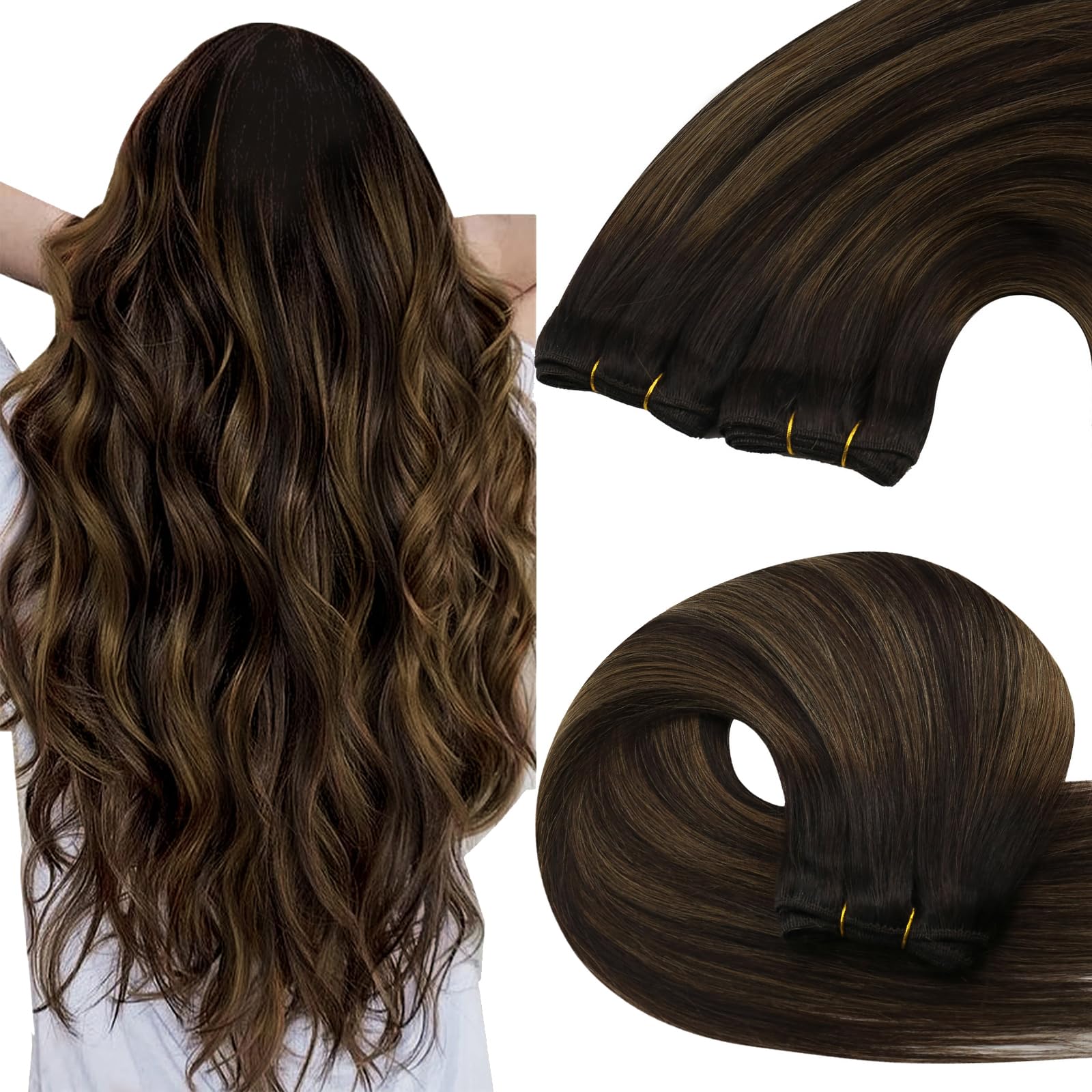 YoungSee Dickes Haarextension Echthaar Remy Extensions Echthaar Glatt fur Damen