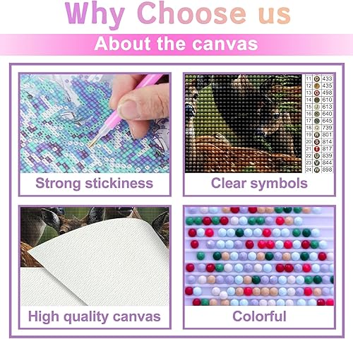 Miniatura 3 de Kits de pintura de diamantes 5D para bricolaje, animales coloridos, taladro completo, kits de pintura de diamantes, arte de animales, muchos lindos