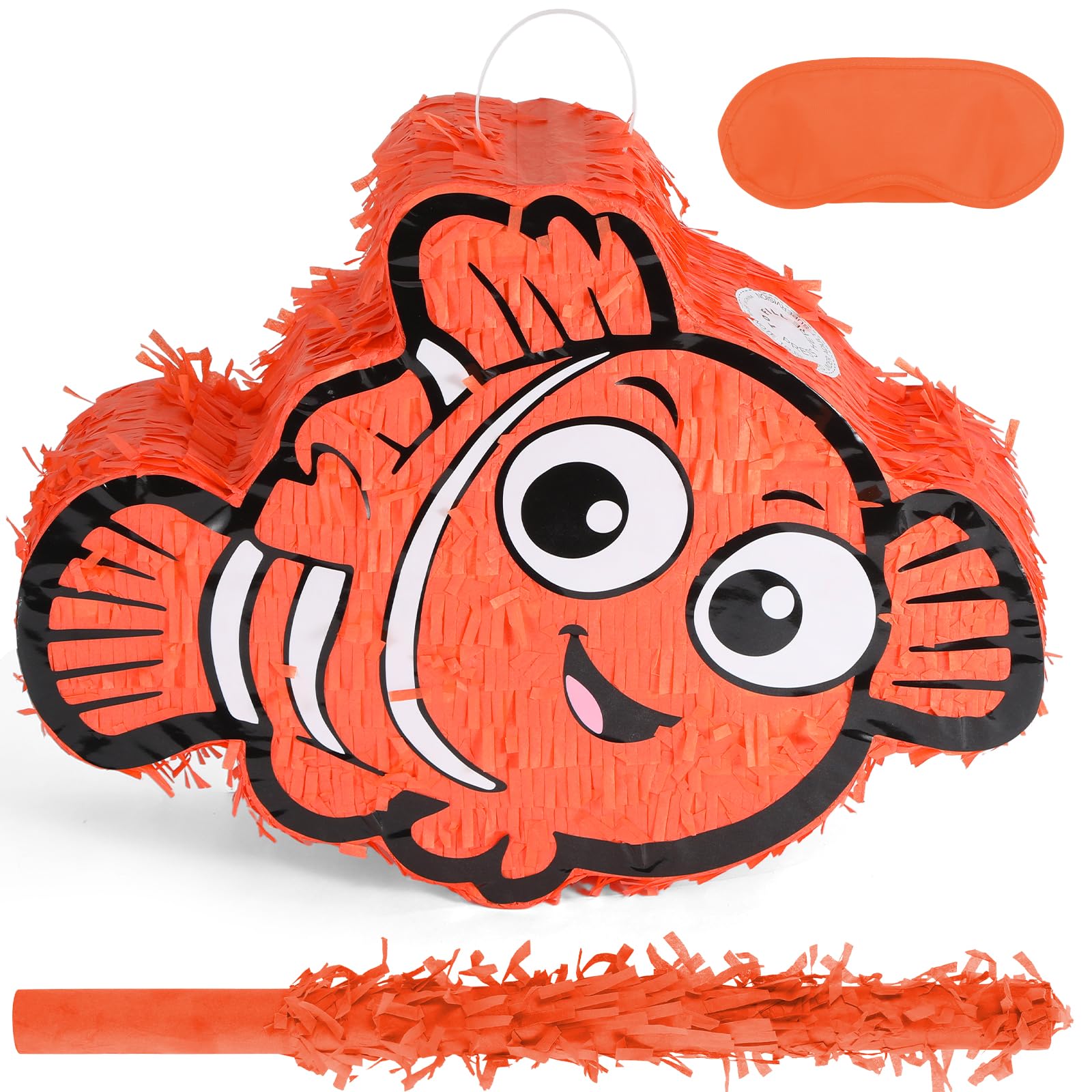 Birchio Nemo Pinatas Set mit Augenbinde und Fledermaus (41,5 x 32,6 x 10,2 cm), perfekt für Kindergeburtstage, mexikanische Themenpartys, Dekorationen
