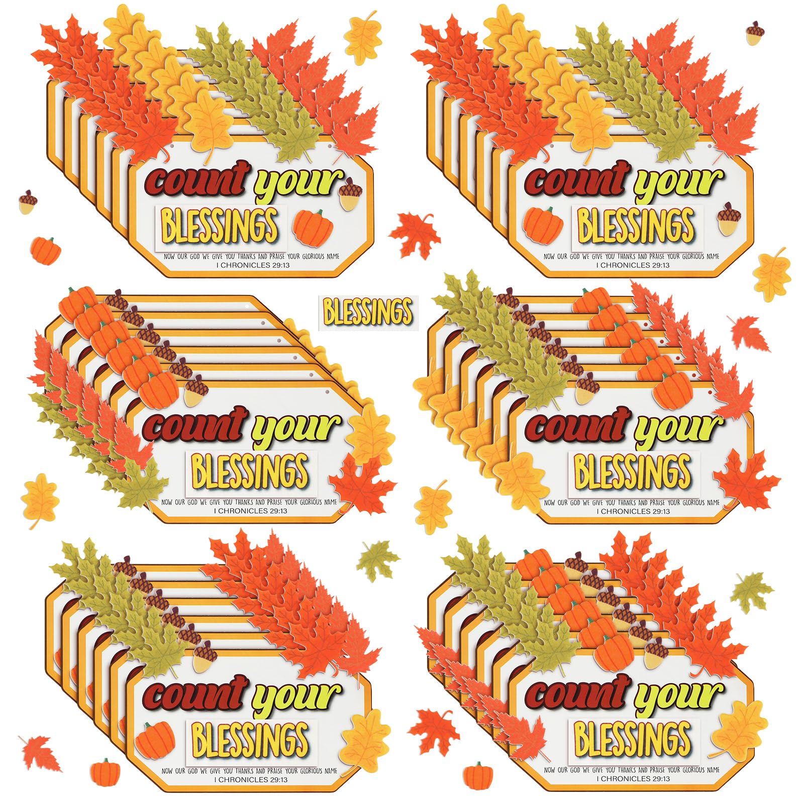 Huwena 36 Sets Thanksgiving Craft for Kids Christian Sunday School Felt Fall Craft Count Your Blessings Sign Bible for Kids Sunday School Classroom Home Fall Gifts Activities Ornaments