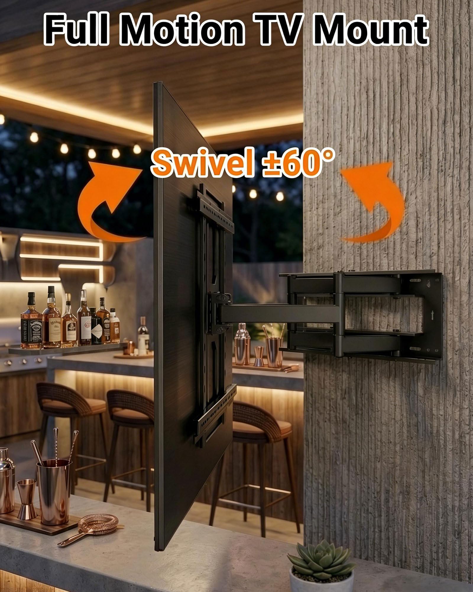 Soporte vertical de pared para TV, brazo giratorio inclinable, se adapta a la mayoría de soportes de pantalla LED LCD de 55 a 95 pulgadas, HP-DY5595XZ