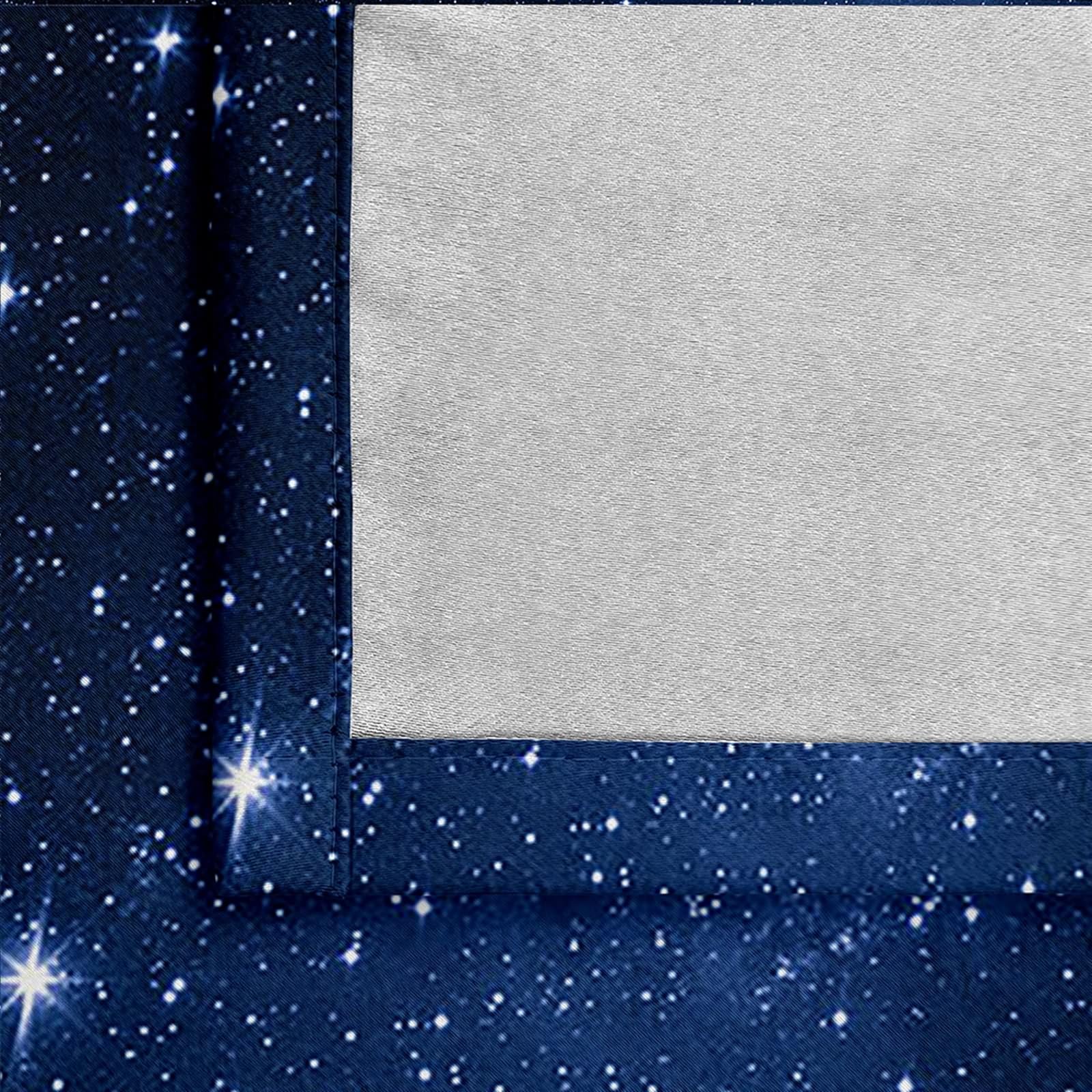 Verdunklungsvorhänge mit Ösen, Gardinen Blickdicht Dunkelblau Sternenhimmel 2er Set H 183 x B 137 cm Abdunkelnde Vorhänge für Wohnzimmer