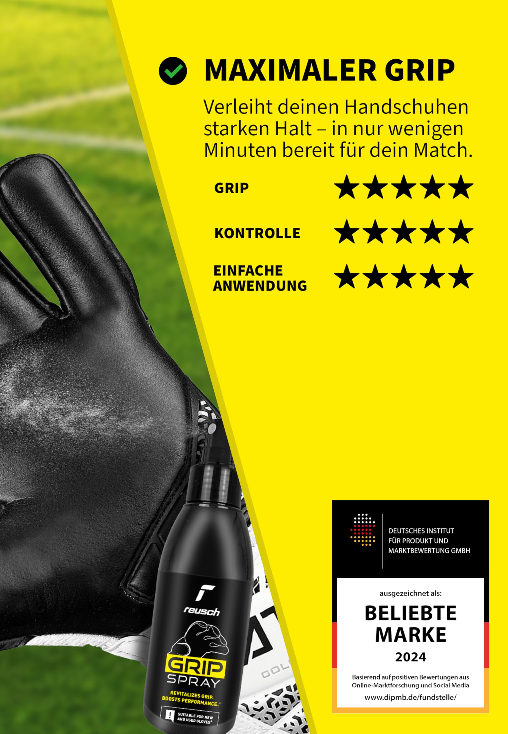 Reusch Grip Spray – Grip-Boost rękawice bramkarskie 130 ml – maksymalna przyczepność i precyzyjna kontrola piłki