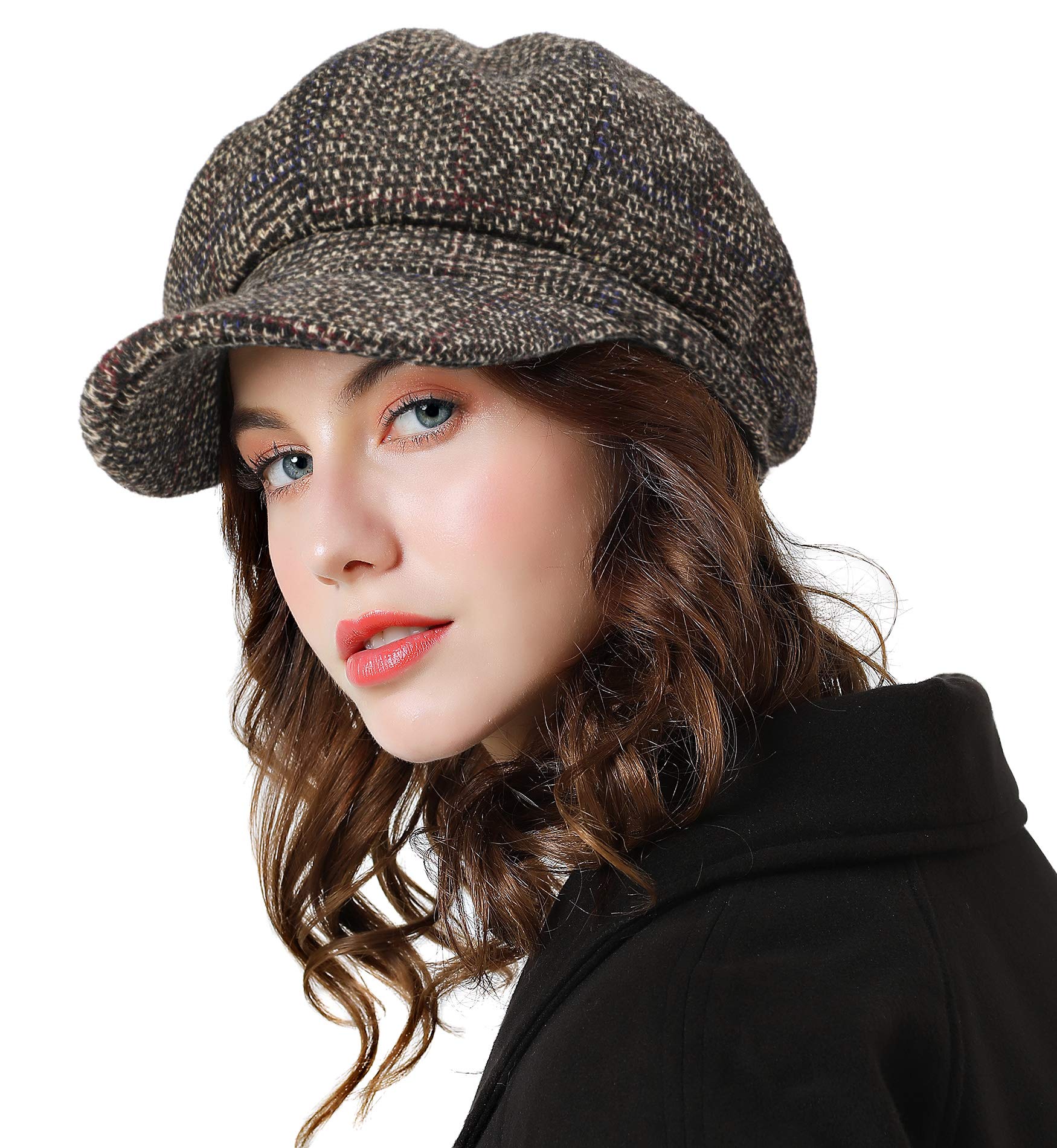 Superora Women's Coffee Hat Cap Visor Beret Newsboy Cap Baker Newsboy Bakerboy Cabbie Gatsby Pageboy Visor Hat French Cotton Cap Classic Winter Hats
