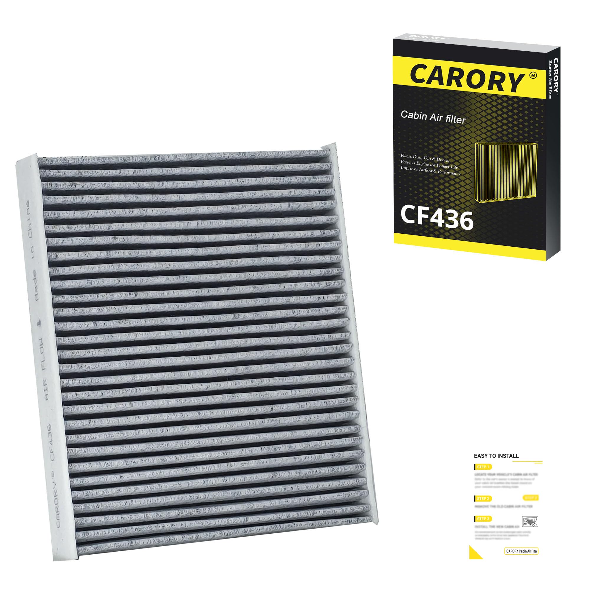 Cabin Air Filter w/Activated Carbon for Subaru Outback (2020-2025), Crosstrek (2018-2023), Ascent (2019-2025), Legacy (2020-2025), Impreza (2017-2023), OE# 72880-FL500, CF12436, CF436