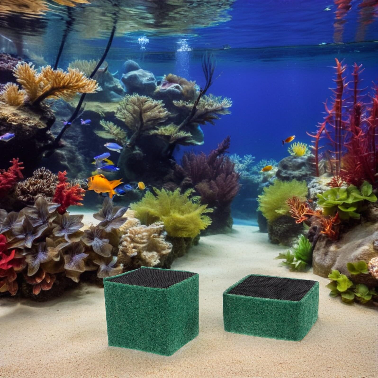 4 Piezas Cubo Purificador para Peceras con Activado Bloque Filtrante Ecológico para Acuarios Pequeños Sistema Compatible con Filtros de Agua Dulce y Salada Instalación Sencilla y
