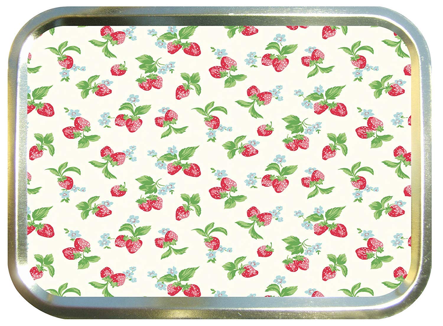 TEEZ Strawberry Floral 2oz Gold Tobacco Tin,Baccy Tin, Smoking Tin